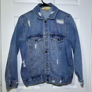 Roebuck & Co Vintage Women’s Distressed Long Sleeve Denim Jacket Size Medium